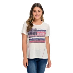 One World Speckled Slub Knit Short Sleeve SublimatedPrint Tee