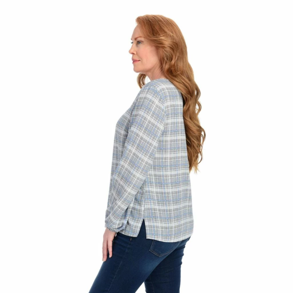 Plaid Print Textured Popover - Image 3
