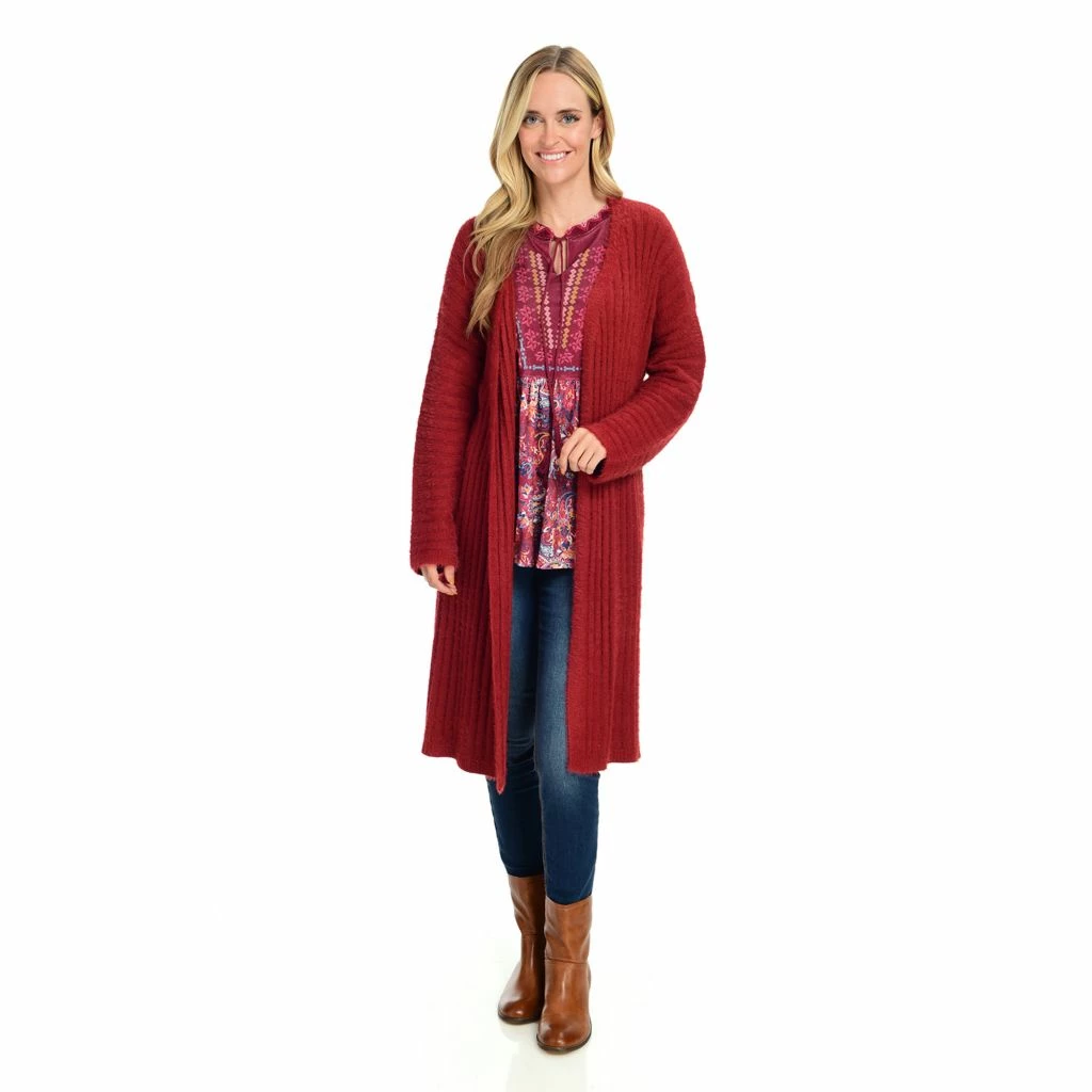 Farmers Marketby One World Printed Knit Velvet Bib Bell Sleeve Top - Image 7