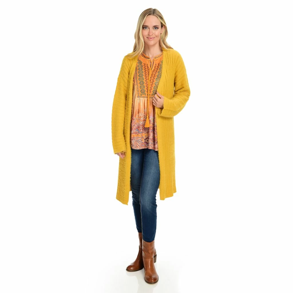 Farmers Marketby One World Printed Knit Velvet Bib Bell Sleeve Top - Image 8