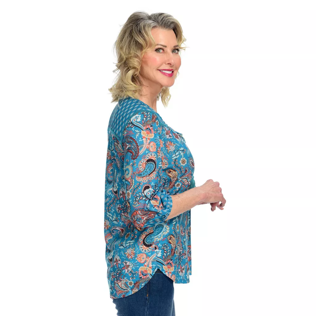 Farmers Marketby One WorldMixed Print Knit Tassel Detailed Blouse - Image 3