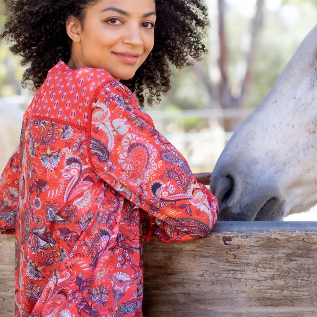 Farmers Marketby One WorldMixed Print Knit Tassel Detailed Blouse - Image 5