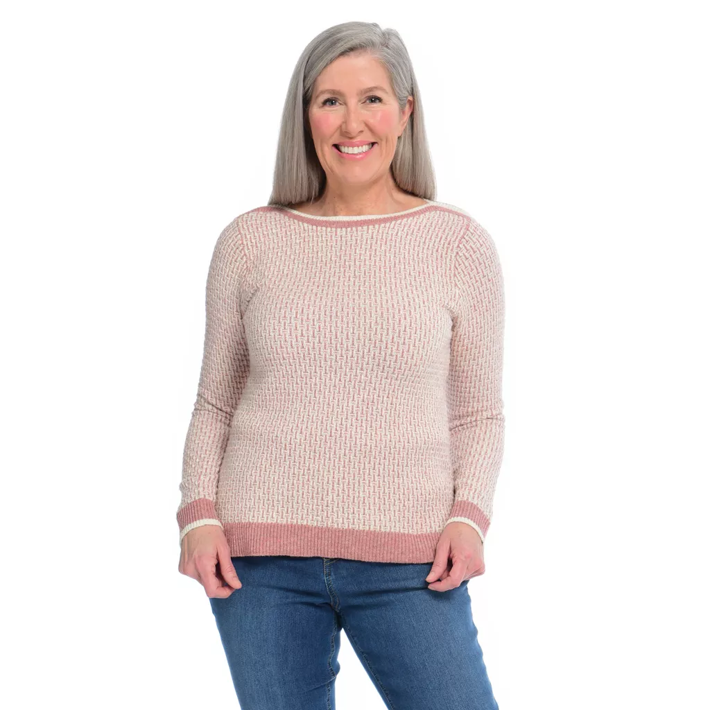 Check Boatneck Pullover Sweater - Image 3