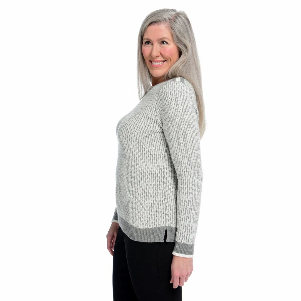 Check Boatneck Pullover Sweater - Image 4