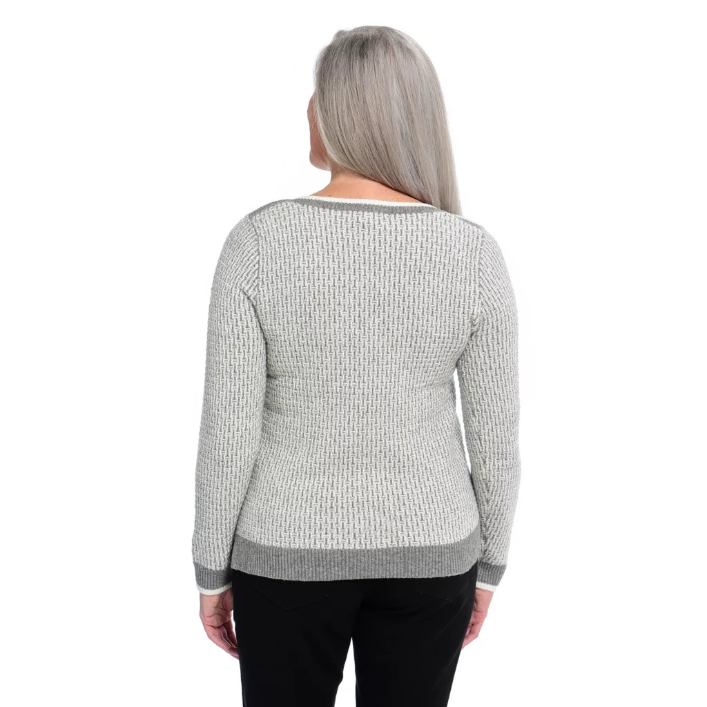Check Boatneck Pullover Sweater - Image 5