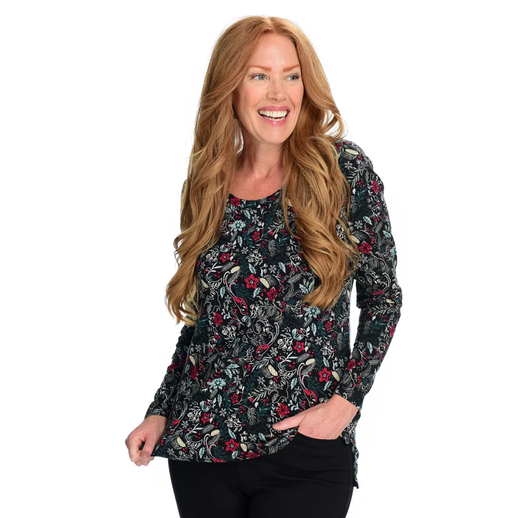 Long Sleeve Scoop Neck Thematic Tee