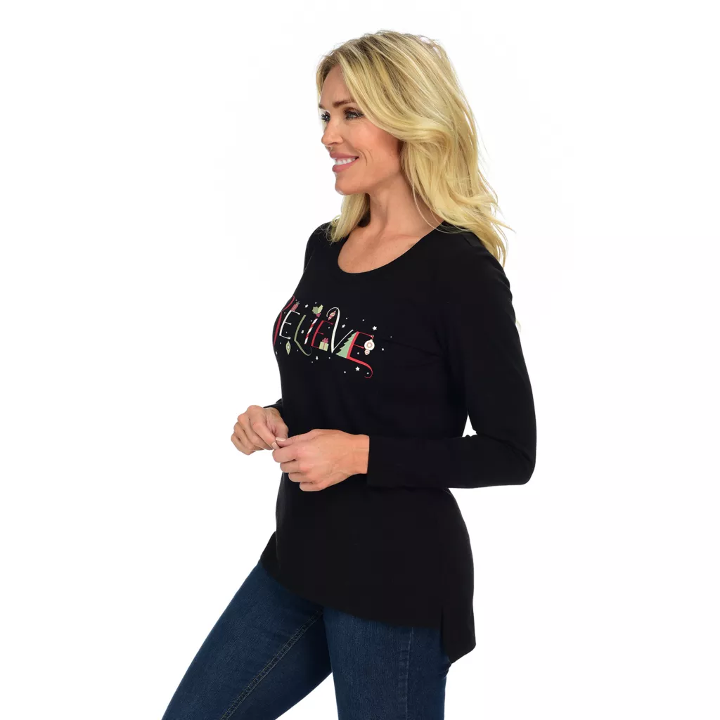 Long Sleeve Scoop Neck Thematic Tee - Image 2