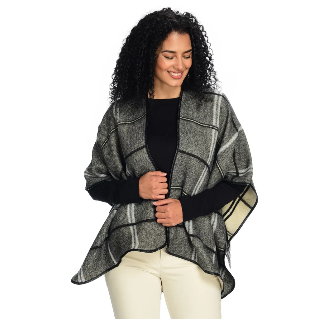 Plaid Blanket Ruana - Image 2