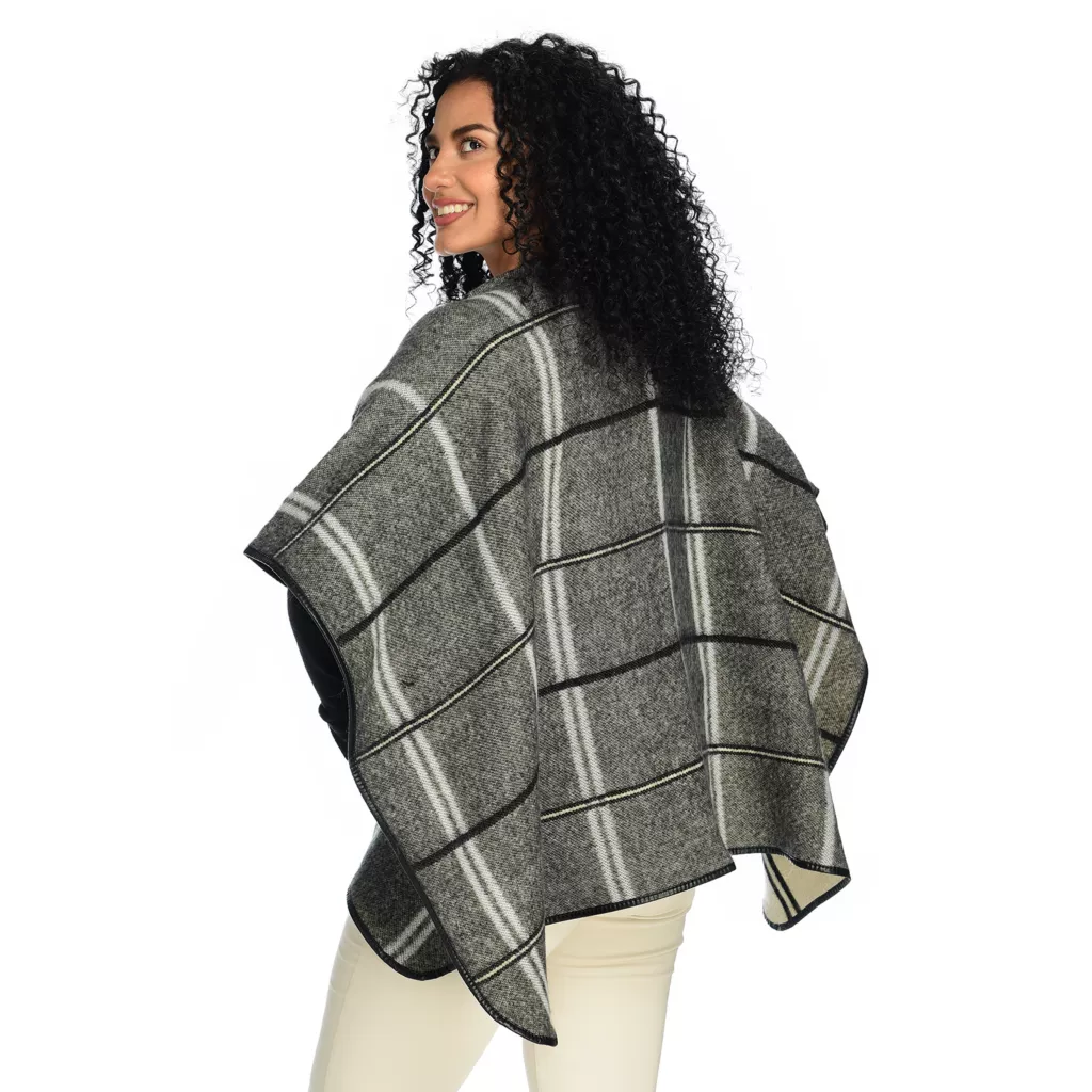 Plaid Blanket Ruana - Image 4
