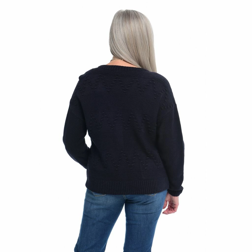 Solid Bobble Cardigan Sweater - Image 3