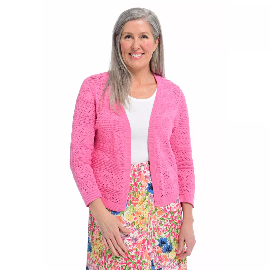 Pointelle CurvedHem Shrug - Image 2