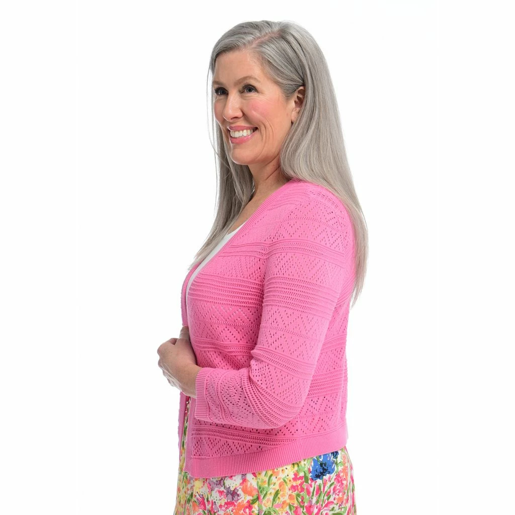 Pointelle CurvedHem Shrug - Image 3