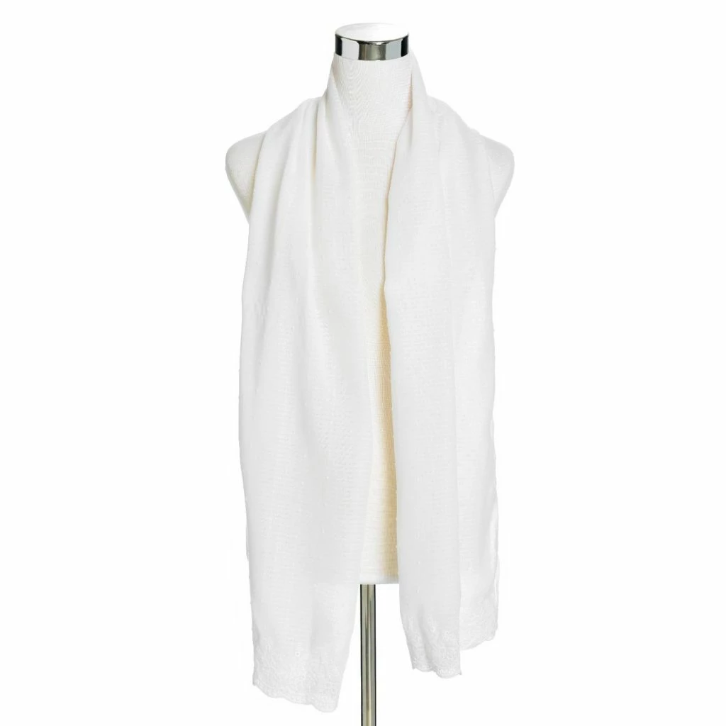 Embroidered Eyelet Border Scarf - Image 4