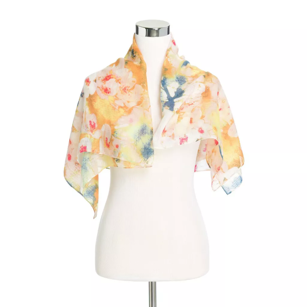 Watercolor Floral Petal Scarf - Image 4