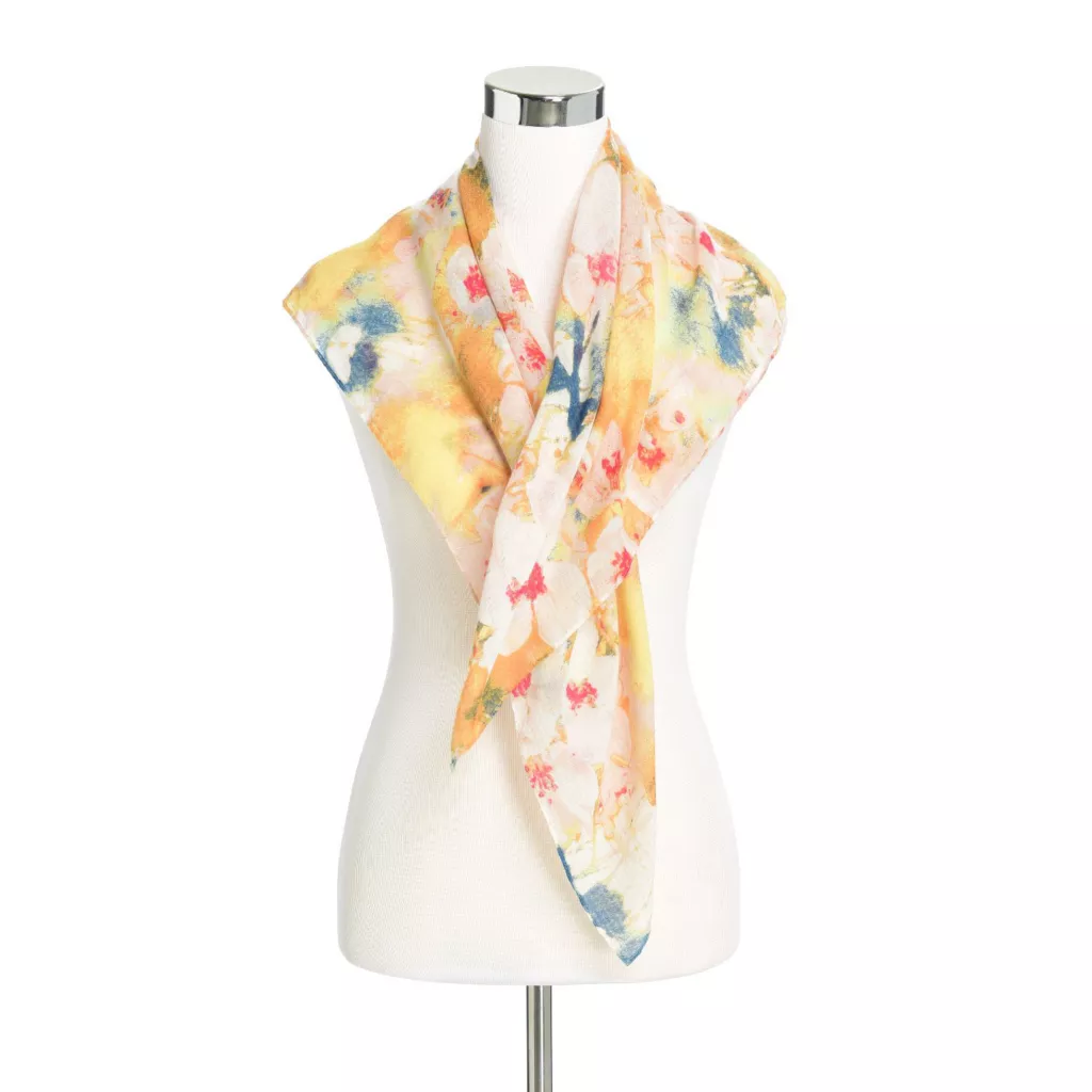 Watercolor Floral Petal Scarf