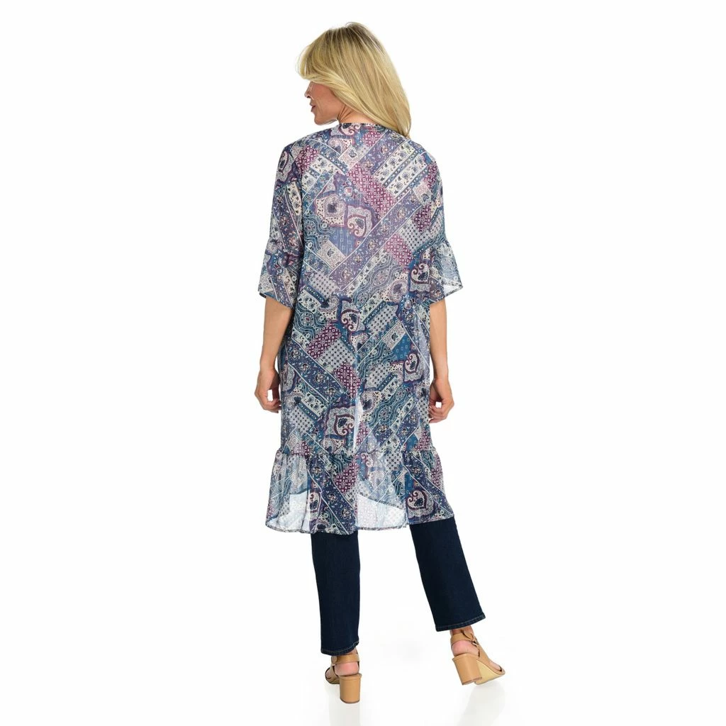 Shimmer Scarf Print Kimono - Image 3