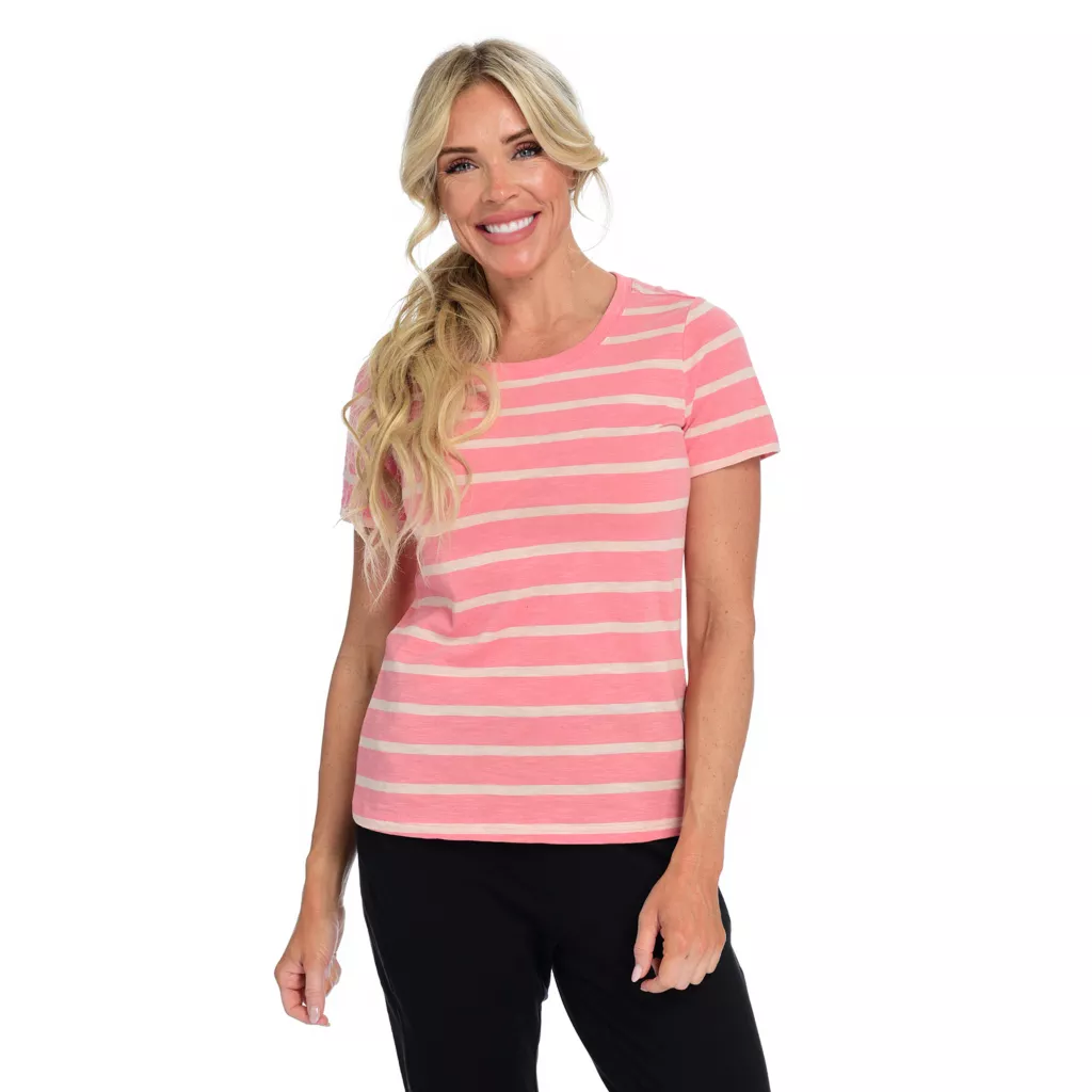 Relaxed Restyled Stripe Slub Knit Crew Neck Tee - Image 2