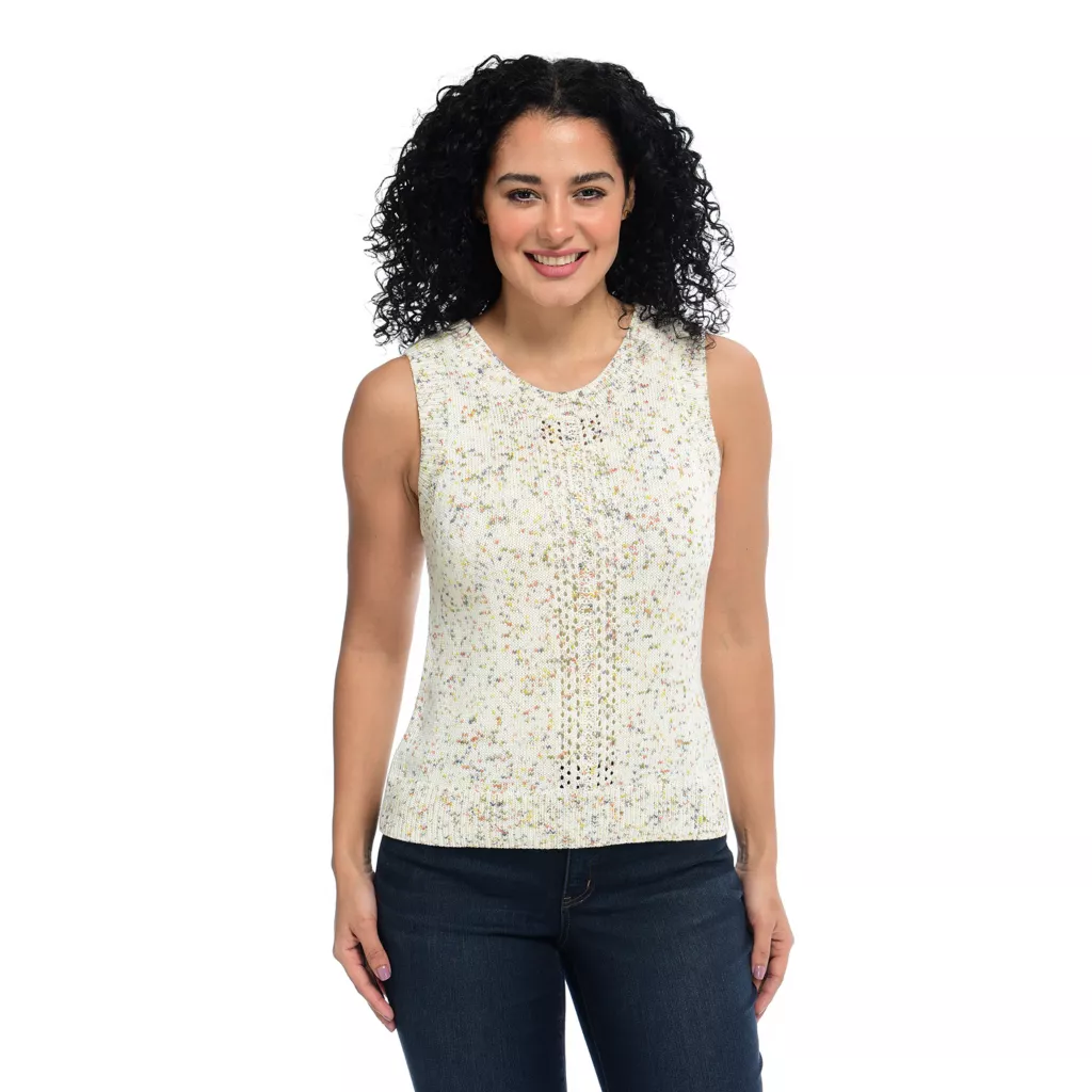 Pointelle Detail Sleeveless Sweater