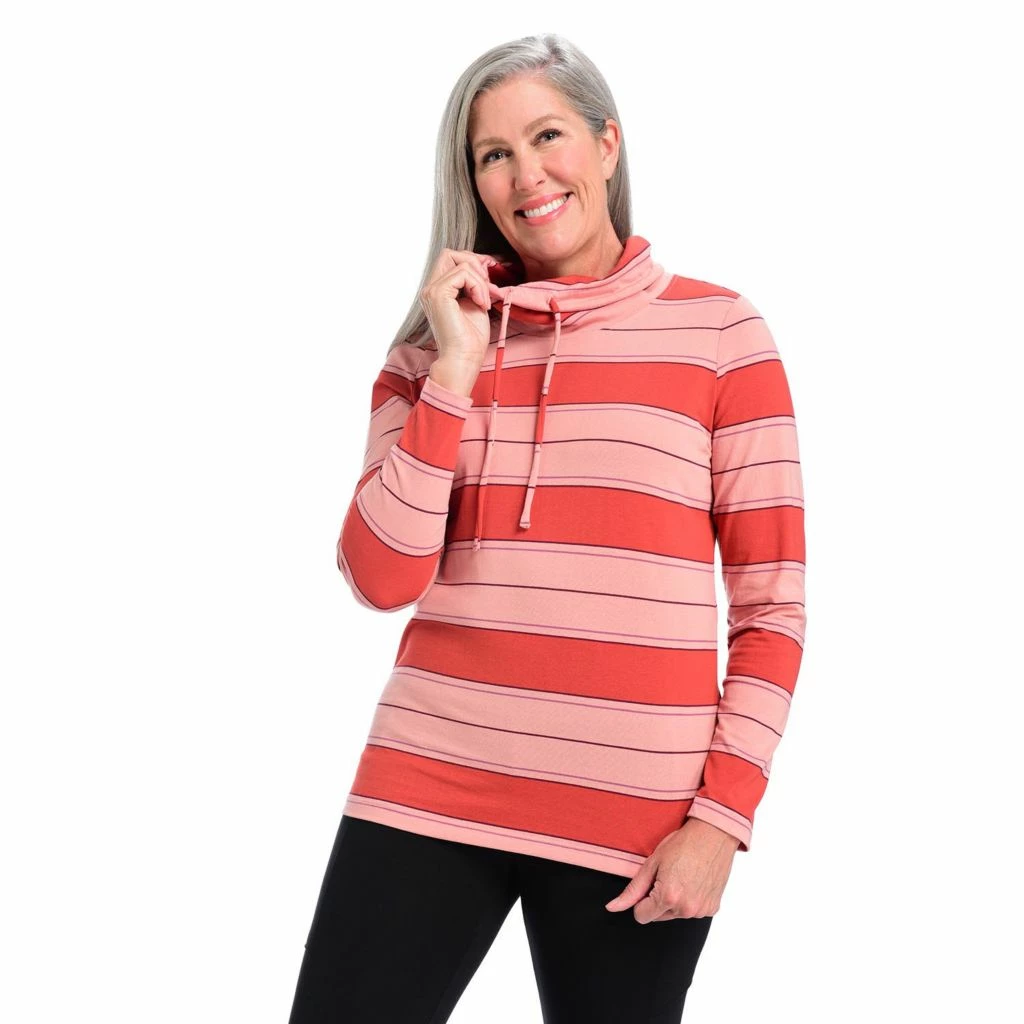 Relaxed RestyledStripe CowlNeck Top - Image 2