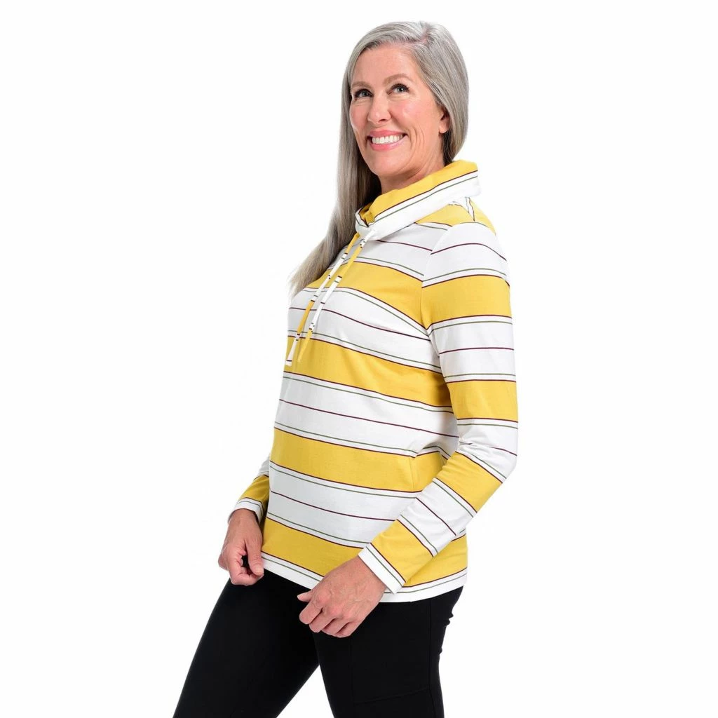 Relaxed RestyledStripe CowlNeck Top - Image 3