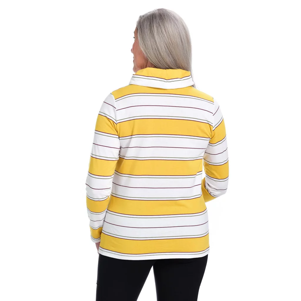 Relaxed RestyledStripe CowlNeck Top - Image 4