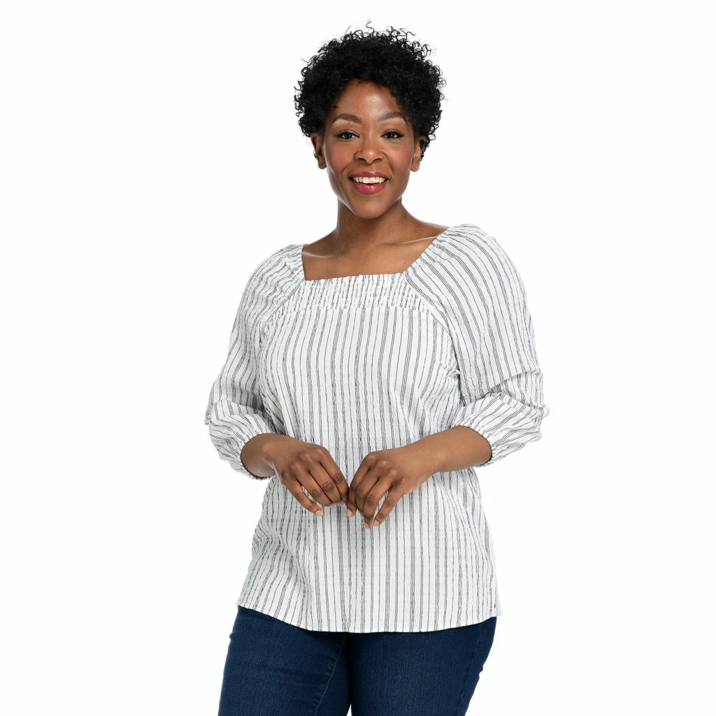 3/4 Sleeve Square Neck Blouse