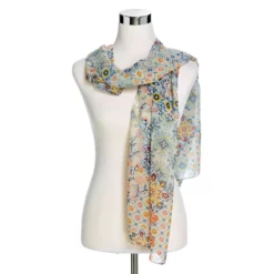 Patchwork Print Chiffon Oblong Scarf