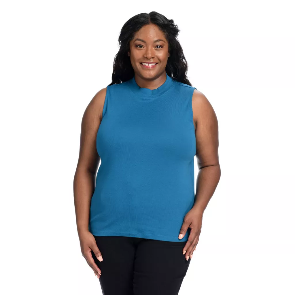 Sleeveless Mock Neck Perfect Tank - Image 2