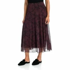 Abstract Print Mesh Skirt