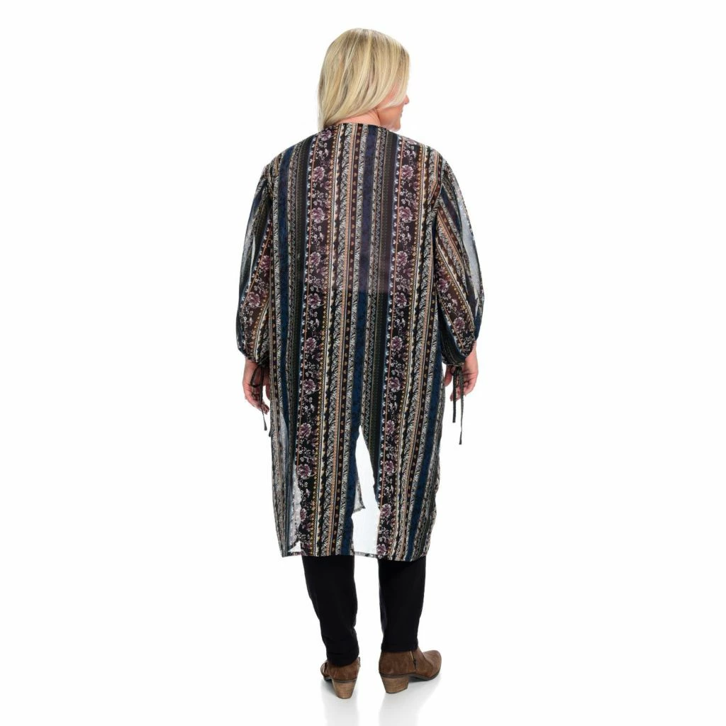 Floral Print TieSleeve Kimono - Image 4