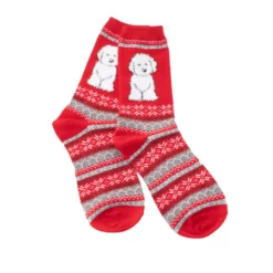 Festive Puppy Crew Socks