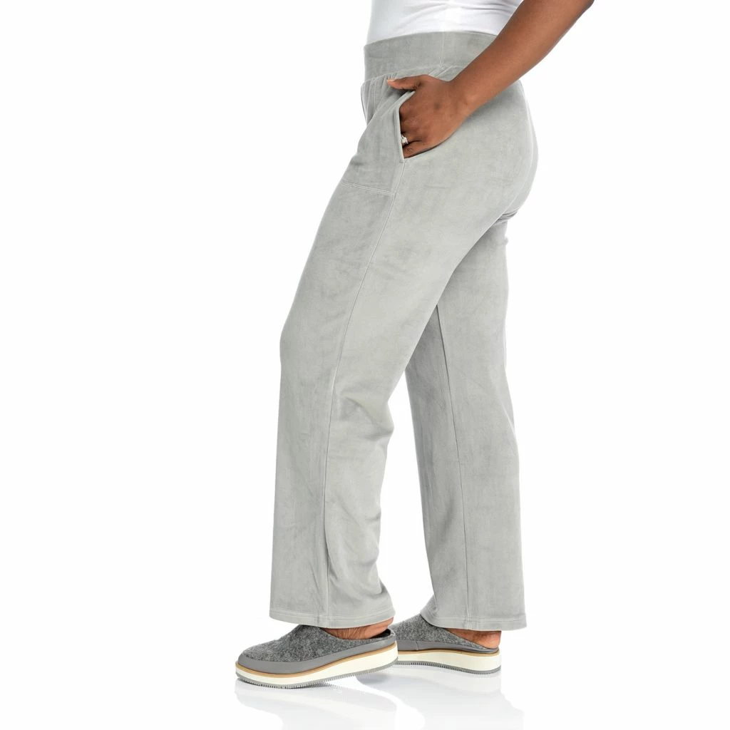 Relaxed RestyledVelour Pull OnStraight Leg Pant - Image 3