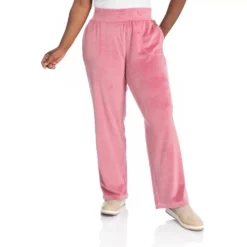 Relaxed RestyledVelour Pull OnStraight Leg Pant