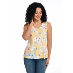 PrintedSleevelessScoopneck Tank
