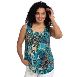 Floral PrintSquare NeckButton FrontTank