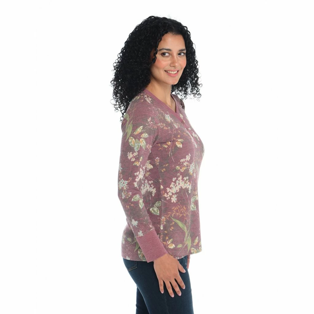 Floral PrintLong SleeveThermal Tee - Image 4