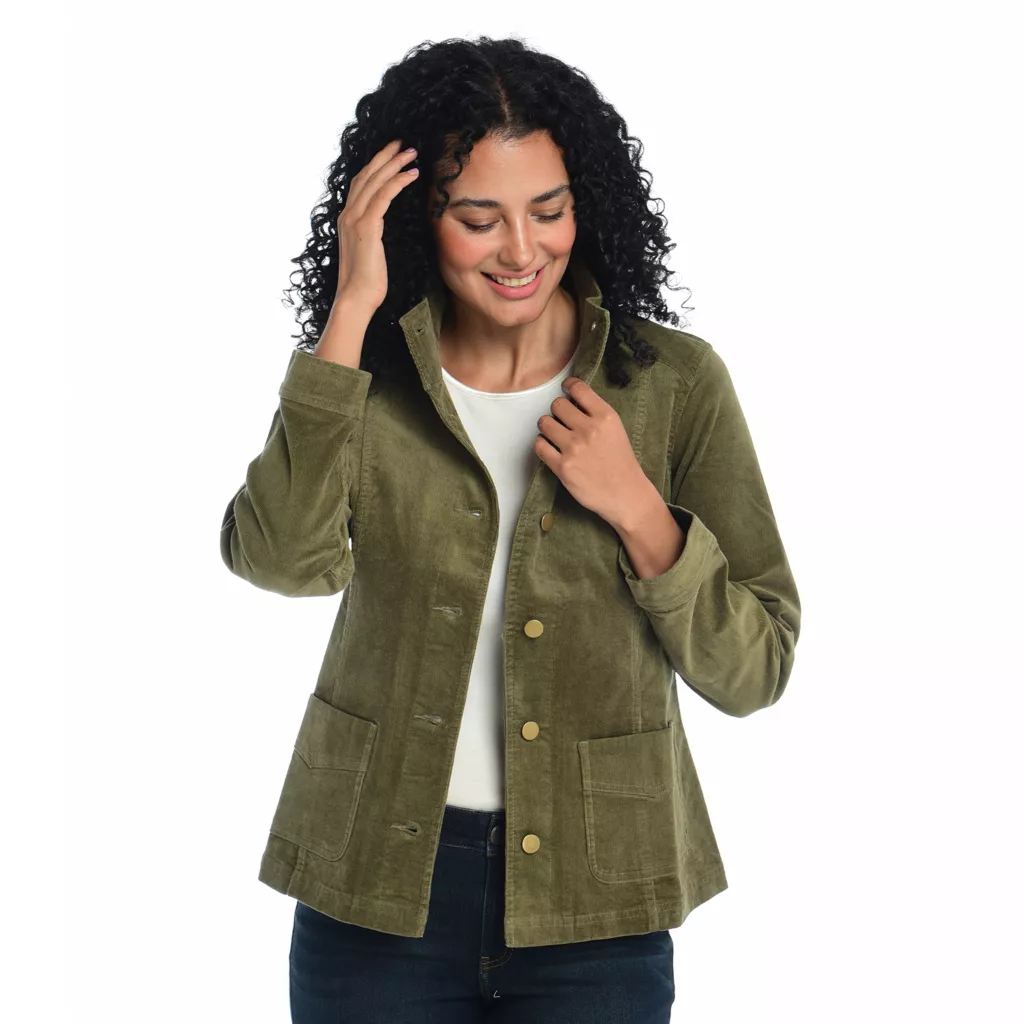 Seamed Corduroy Button FrontJacket - Image 2