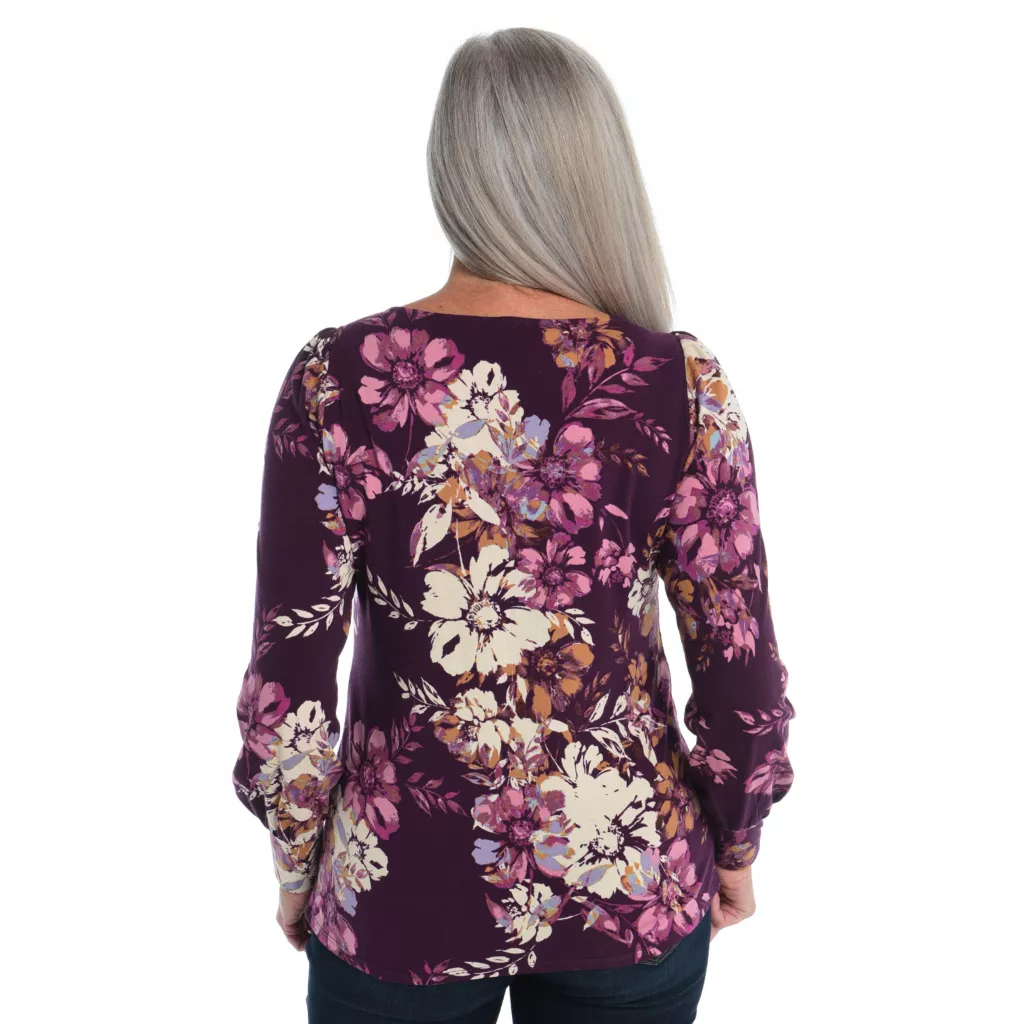 Cotton JerseyGathered Sleeve Boatneck Tee - Image 5