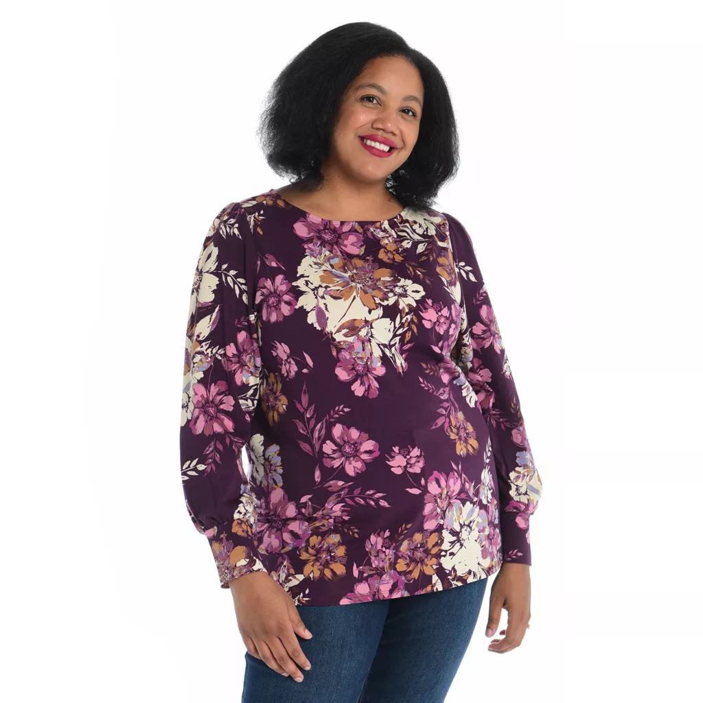 Cotton JerseyGathered Sleeve Boatneck Tee - Image 10