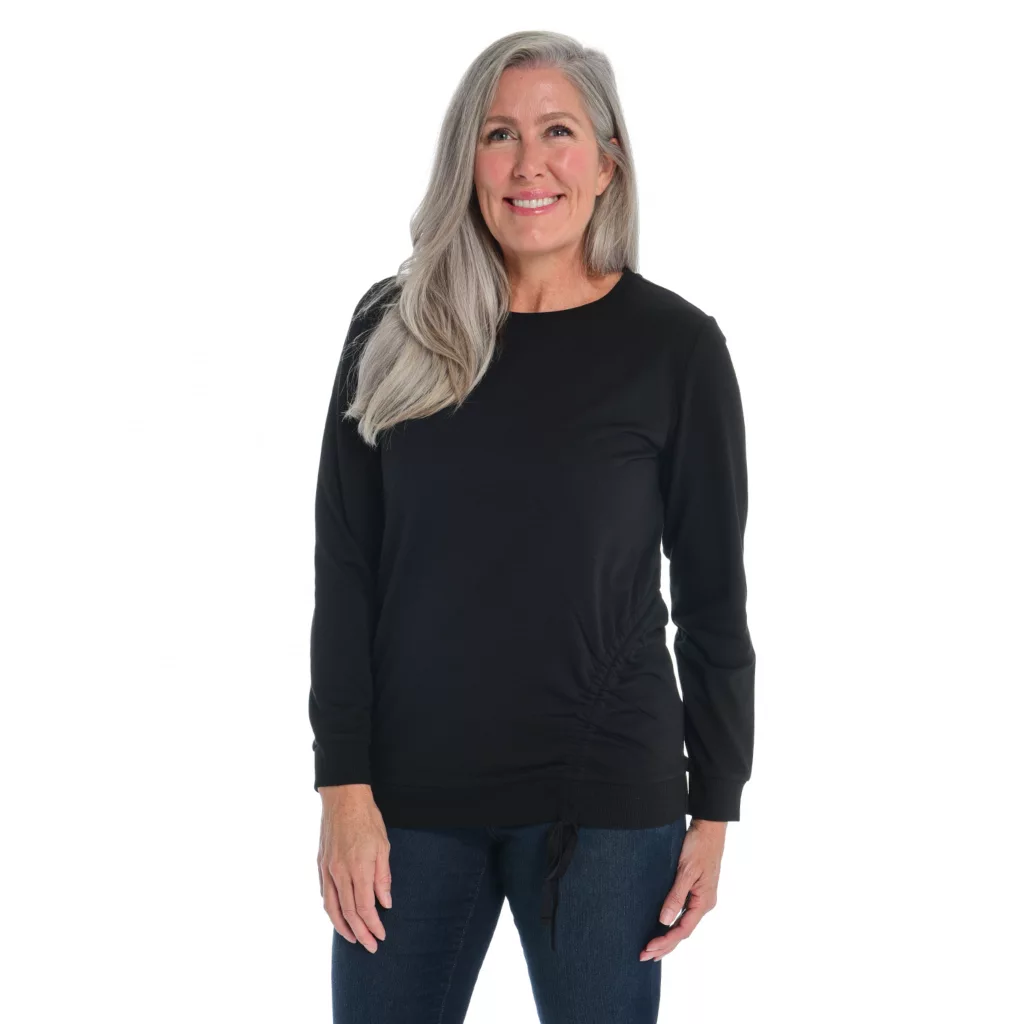 Relaxed Restyled Cinched LongSleeve Top - Image 3