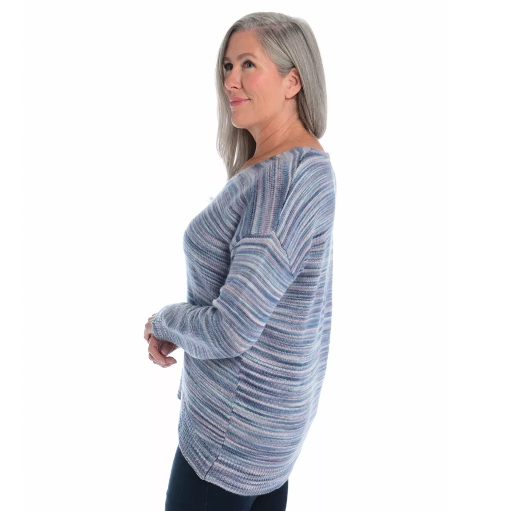Space DyedV-Neck TunicSweater - Image 2