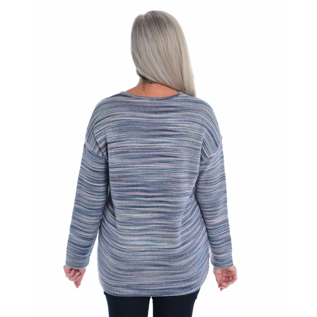 Space DyedV-Neck TunicSweater - Image 3