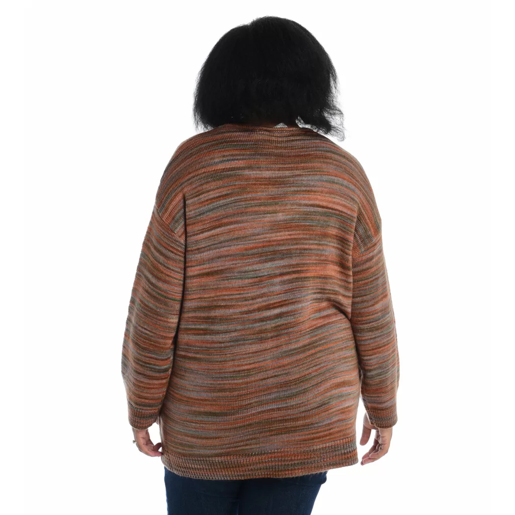 Space DyedV-Neck TunicSweater - Image 7