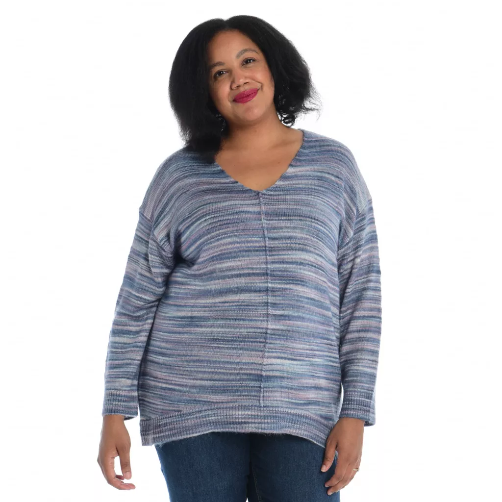 Space DyedV-Neck TunicSweater - Image 8