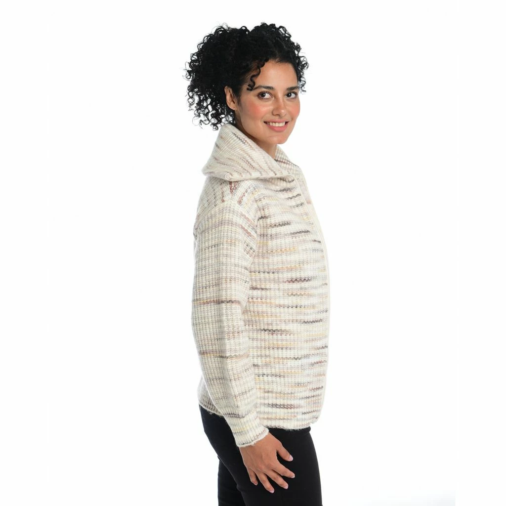 Space DyedShaker Stitch ZipFront Cardigan - Image 2