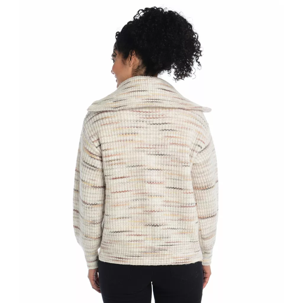 Space DyedShaker Stitch ZipFront Cardigan - Image 4