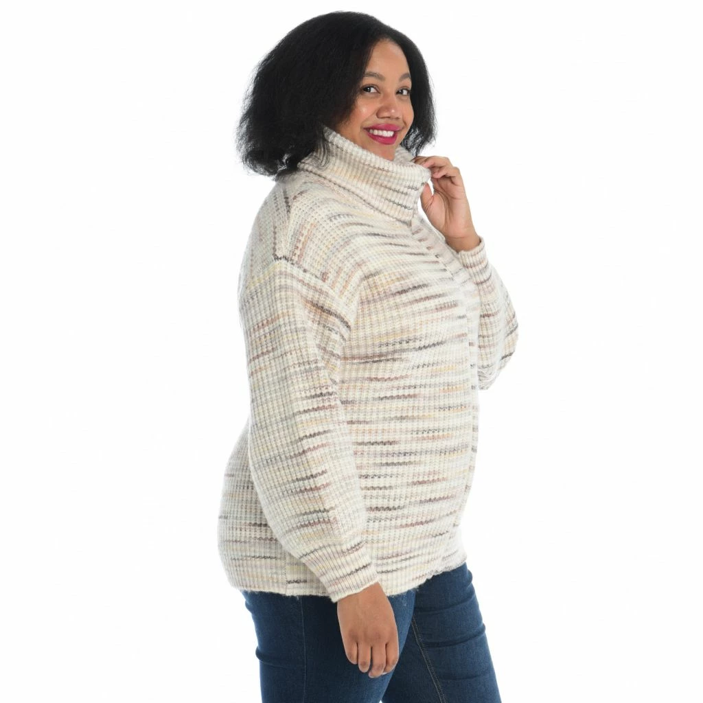 Space DyedShaker Stitch ZipFront Cardigan - Image 6